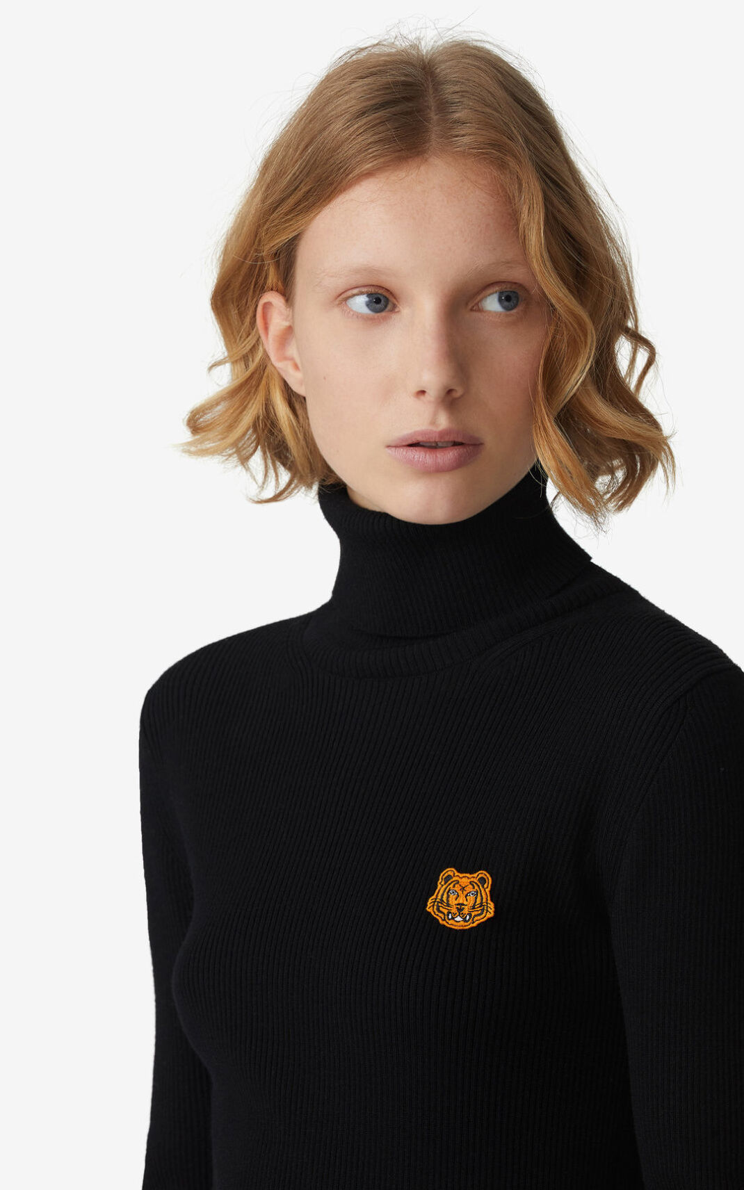 Kenzo Tiger Crest roll neck Puloveri Ženske - Crne - Hrvatska BAPCRJ876